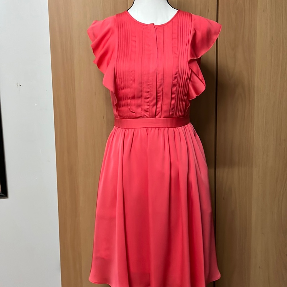 Pintuck and ruffles details dress